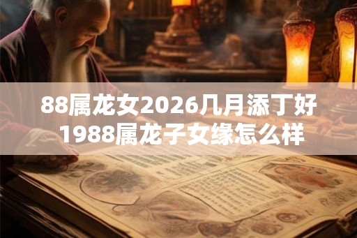 88属龙女2026几月添丁好 1988属龙子女缘怎么样