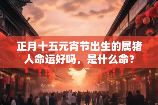 正月十五元宵节出生的属猪人命运好吗，是什么命？