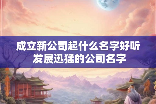 成立新公司起什么名字好听 发展迅猛的公司名字