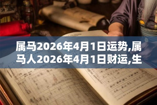 属马2026年4月1日运势,属马人2026年4月1日财运,生肖马2026年4月1日运势
