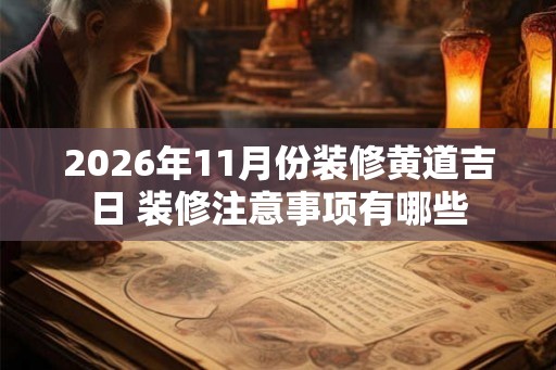 2026年11月份装修黄道吉日 装修注意事项有哪些