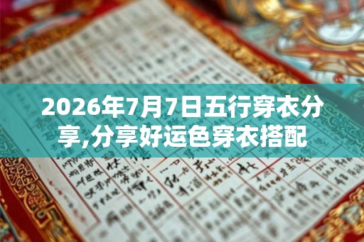 2026年7月7日五行穿衣分享,分享好运色穿衣搭配