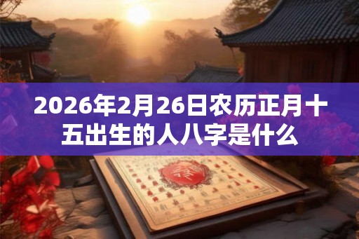 2026年2月26日农历正月十五出生的人八字是什么