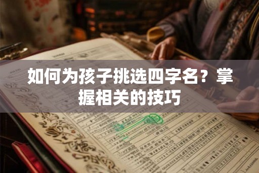 如何为孩子挑选四字名？掌握相关的技巧