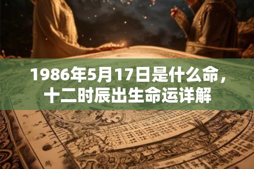 1986年5月17日是什么命，十二时辰出生命运详解