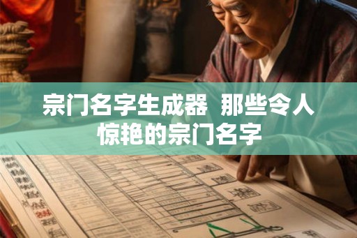 宗门名字生成器  那些令人惊艳的宗门名字