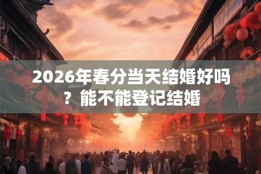 2026年春分当天结婚好吗？能不能登记结婚