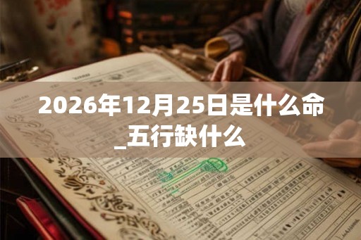 2026年12月25日是什么命_五行缺什么