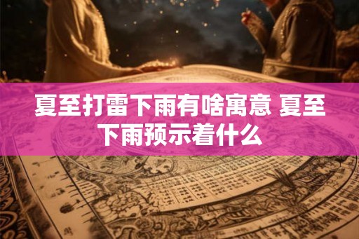 夏至打雷下雨有啥寓意 夏至下雨预示着什么