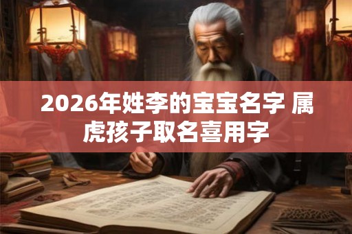 2026年姓李的宝宝名字 属虎孩子取名喜用字