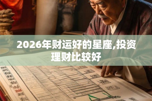 2026年财运好的星座,投资理财比较好