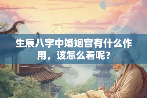 生辰八字中婚姻宫有什么作用，该怎么看呢？