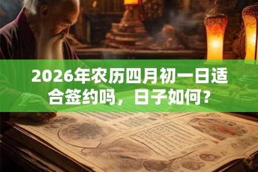 2026年农历四月初一日适合签约吗，日子如何？