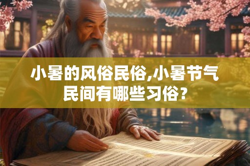 小暑的风俗民俗,小暑节气民间有哪些习俗？