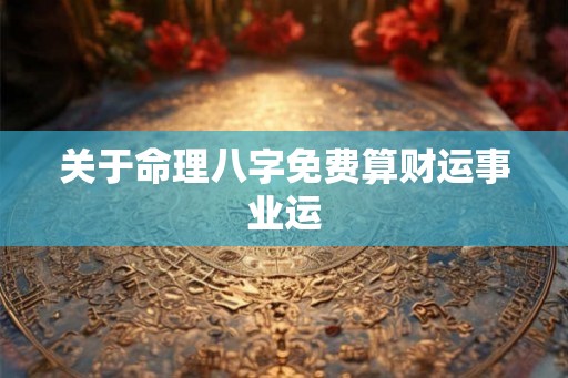关于命理八字免费算财运事业运
