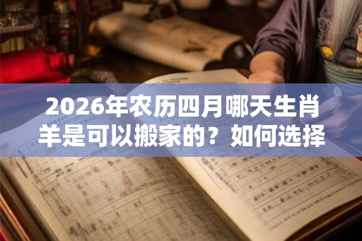 2026年农历四月哪天生肖羊是可以搬家的？如何选择搬家时间？