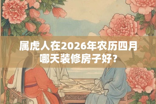 属虎人在2026年农历四月哪天装修房子好? 属虎人在2026年农历四月哪天装修房子好?