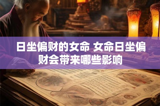 日坐偏财的女命 女命日坐偏财会带来哪些影响