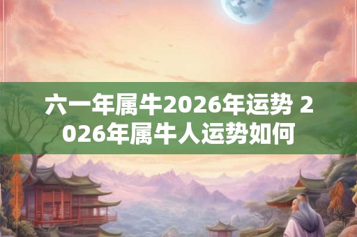 六一年属牛2026年运势 2026年属牛人运势如何