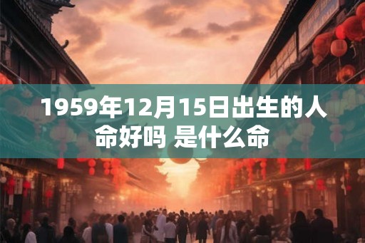 1959年12月15日出生的人命好吗 是什么命
