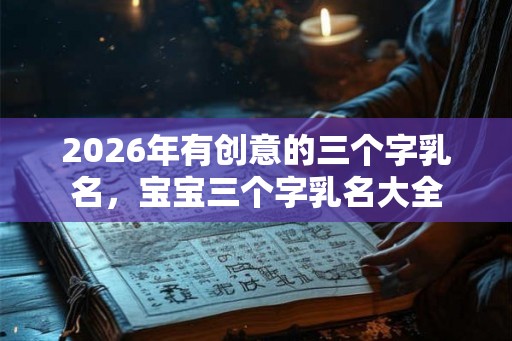 2026年有创意的三个字乳名，宝宝三个字乳名大全