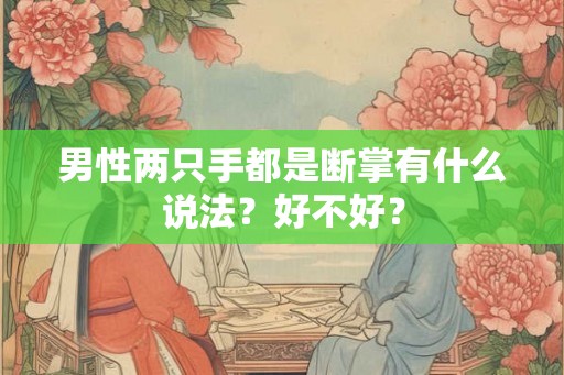 男性两只手都是断掌有什么说法？好不好？