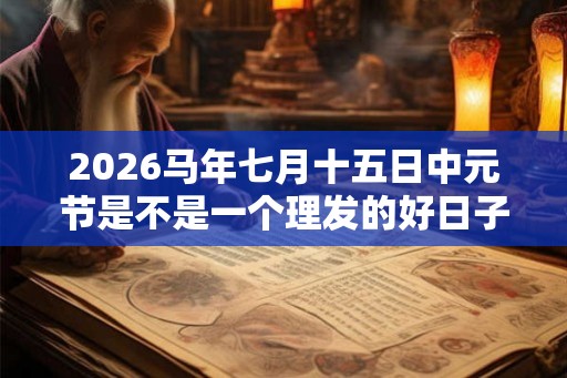 2026马年七月十五日中元节是不是一个理发的好日子？