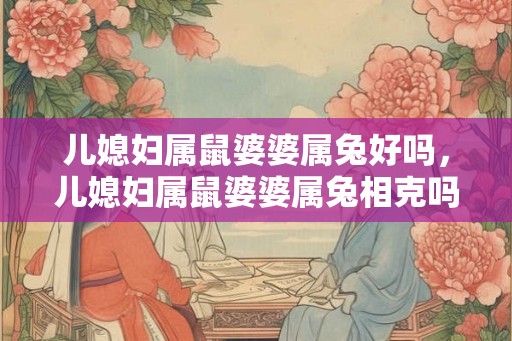 儿媳妇属鼠婆婆属兔好吗,儿媳妇属鼠婆婆属兔相克吗 儿媳妇属鼠婆婆属兔好吗,儿媳妇属鼠婆婆属兔相克吗