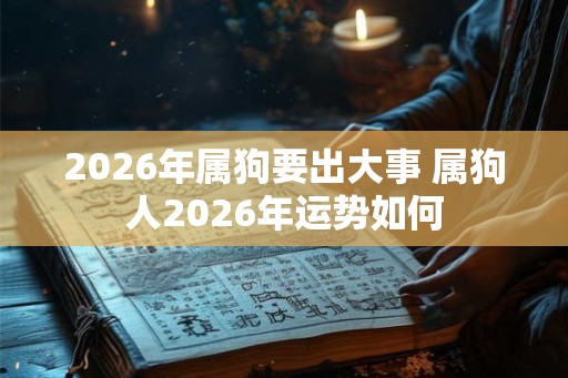 2026年属狗要出大事 属狗人2026年运势如何