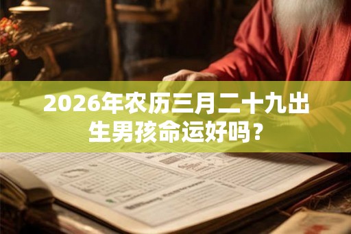 2026年农历三月二十九出生男孩命运好吗？