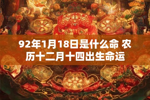 92年1月18日是什么命 农历十二月十四出生命运