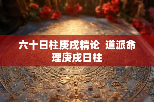 六十日柱庚戌精论  道派命理庚戌日柱