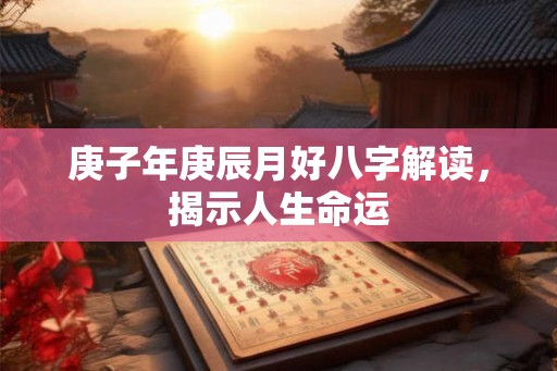 庚子年庚辰月好八字解读，揭示人生命运