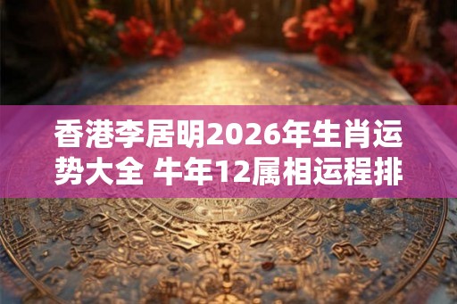 香港李居明2026年生肖运势大全 牛年12属相运程排名完整版