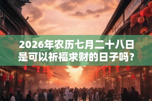 2026年农历七月二十八日是可以祈福求财的日子吗？