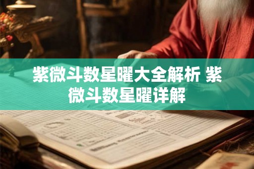 紫微斗数星曜大全解析 紫微斗数星曜详解