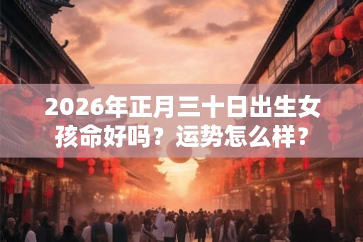 2026年正月三十日出生女孩命好吗？运势怎么样？