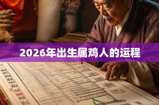 2026年出生属鸡人的运程
