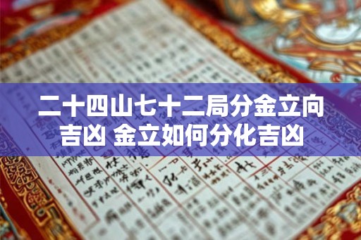二十四山七十二局分金立向吉凶 金立如何分化吉凶