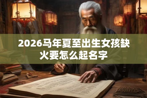 2026马年夏至出生女孩缺火要怎么起名字