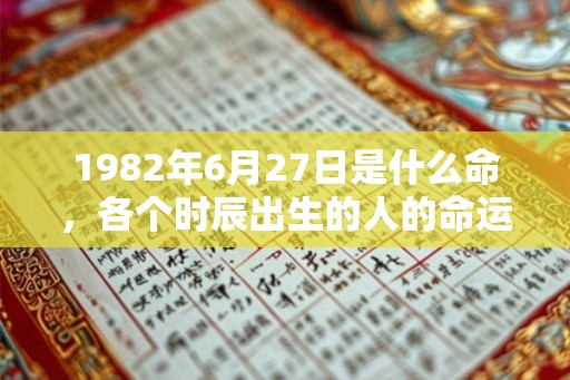 1982年6月27日是什么命，各个时辰出生的人的命运