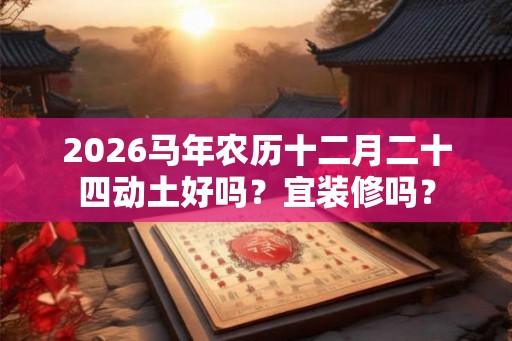 2026马年农历十二月二十四动土好吗？宜装修吗？
