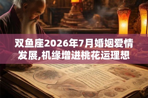 双鱼座2026年7月婚姻爱情发展,机缘增进桃花运理想