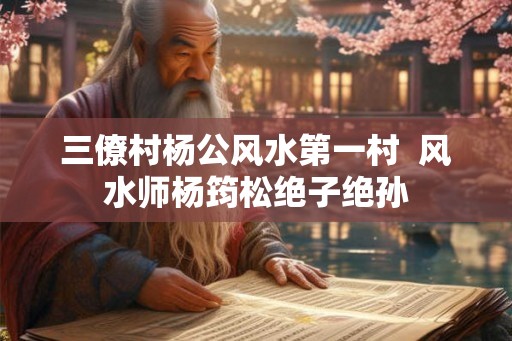 三僚村杨公风水第一村  风水师杨筠松绝子绝孙