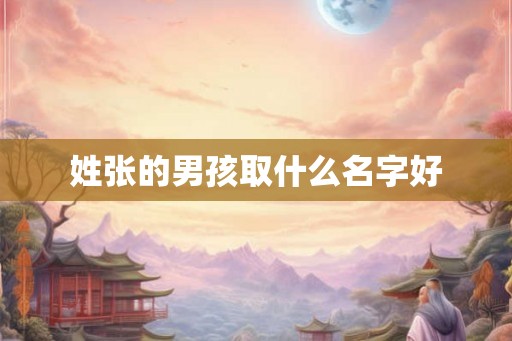 姓张的男孩取什么名字好 姓张的男孩取什么名字好