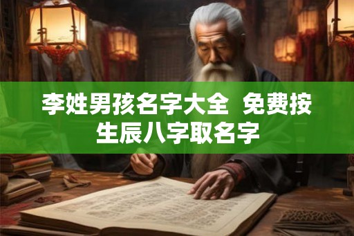 李姓男孩名字大全  免费按生辰八字取名字