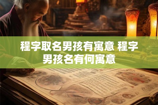 程字取名男孩有寓意 程字男孩名有何寓意