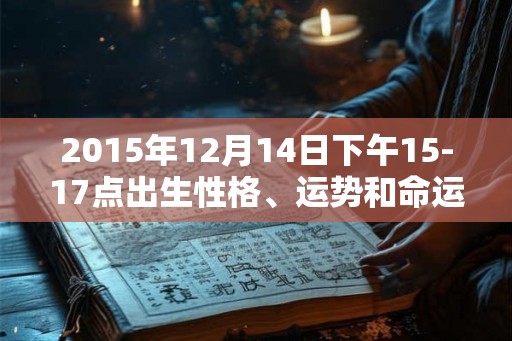 2015年12月14日下午15-17点出生性格、运势和命运