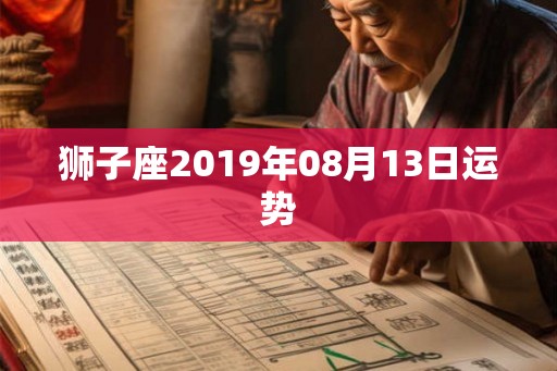 狮子座2019年08月13日运势