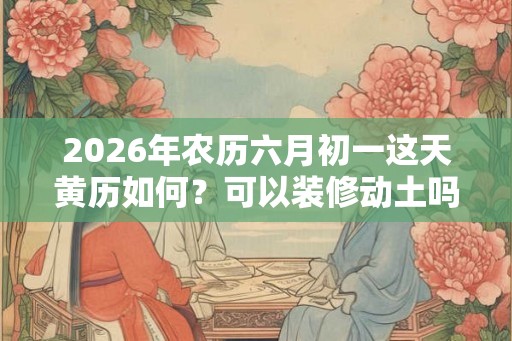 2026年农历六月初一这天黄历如何？可以装修动土吗？